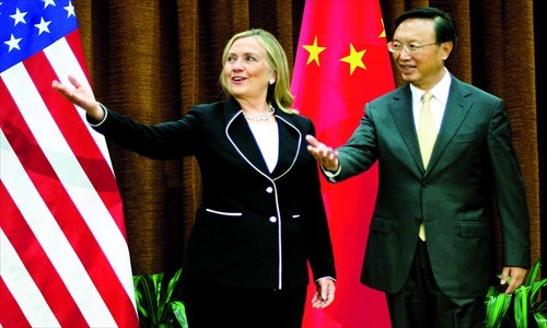Bà Clinton và Bộ trưởng Ngoại giao Trung Quốc Dương Khiết Trì